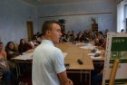První plánovací setkání se studenty 1. a 2. ročníku lycea – Jak se poučit ze stávajících prostor, jaká jsou jejich pozitiva a negativa: prezentace skupin a diskuse v plénu.